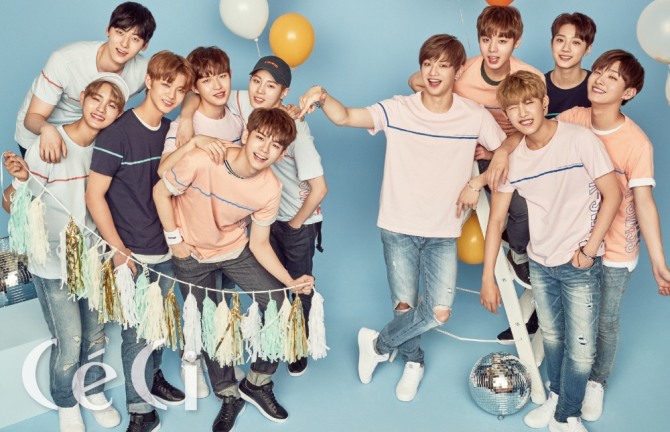 워너원 11인과 함께한 화보. (사진=케이스위스)